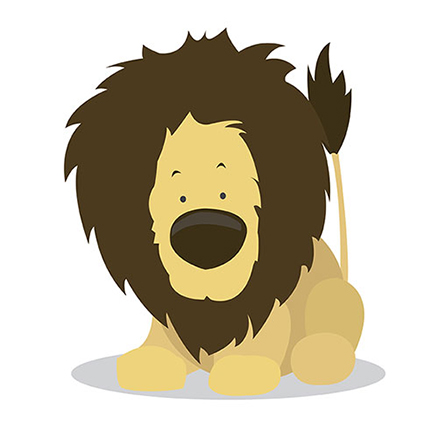 An image of a lion from the E book A Beginners ABCs