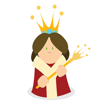 An image of a queen from the E book A Beginners ABCs